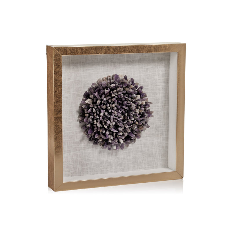 media image for chrysanths gold framed amethyst crystal wall decor by zodax ch 6355 1 270