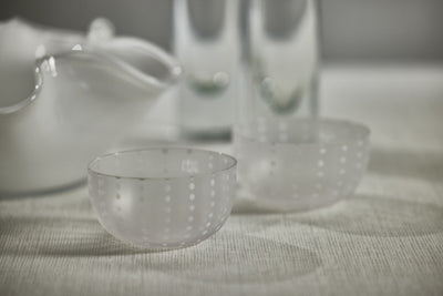 product image for Parma White Dot Condiment Frosted Glass Bowls - Set of 4 34