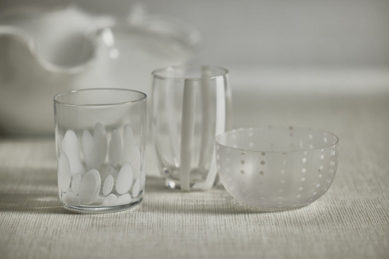media image for Parma White Dot Condiment Frosted Glass Bowls - Set of 4 278