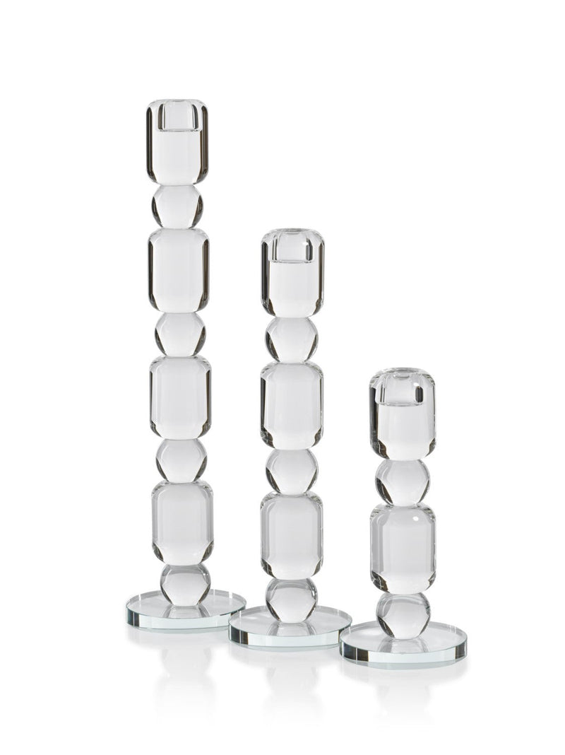 media image for Zadie Crystal Glass Taper Candle Holder 219