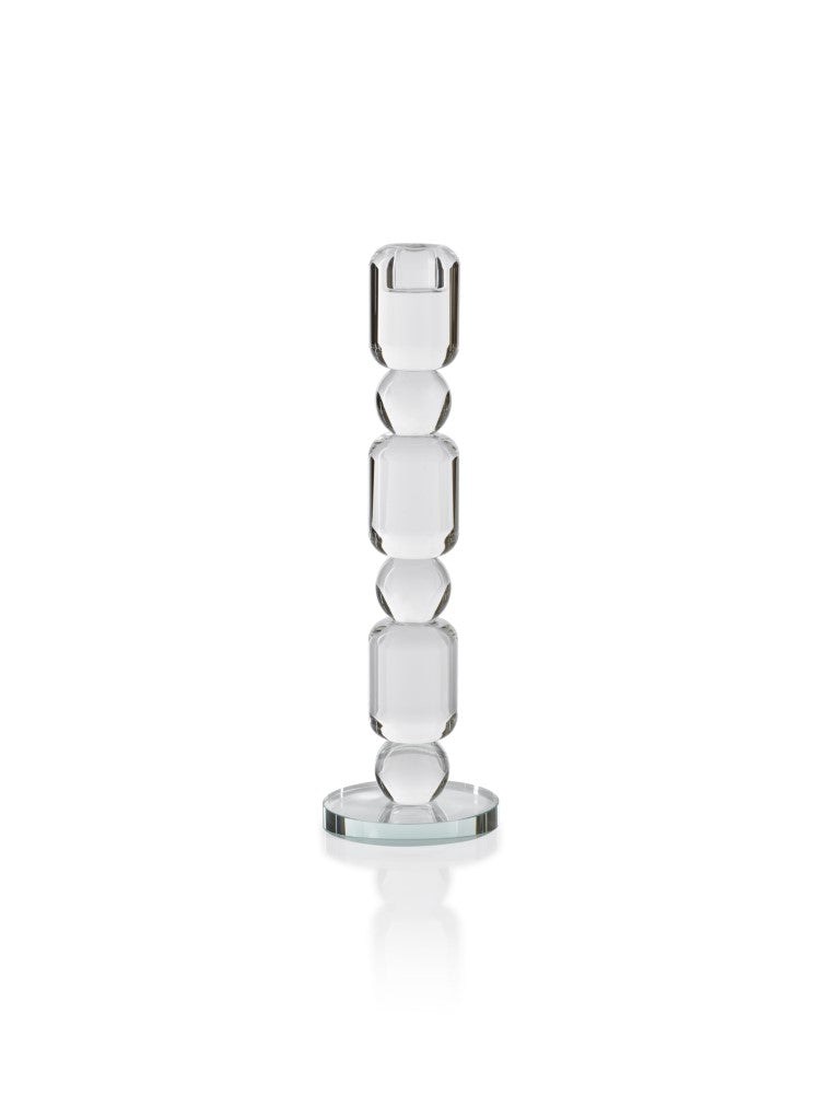 media image for Zadie Crystal Glass Taper Candle Holder 282