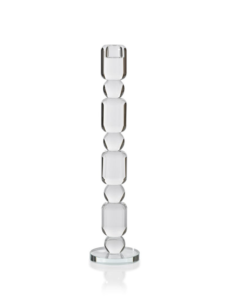media image for Zadie Crystal Glass Taper Candle Holder 210