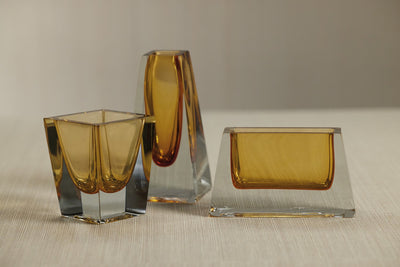 product image for Carrara Polished Amber Glass Vase 32