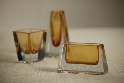 product image for Carrara Polished Amber Glass Vase 16
