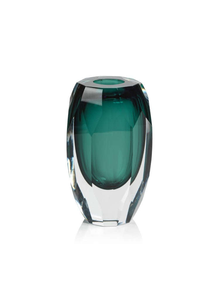 media image for Albi Emerald Cut Glass Vase 242