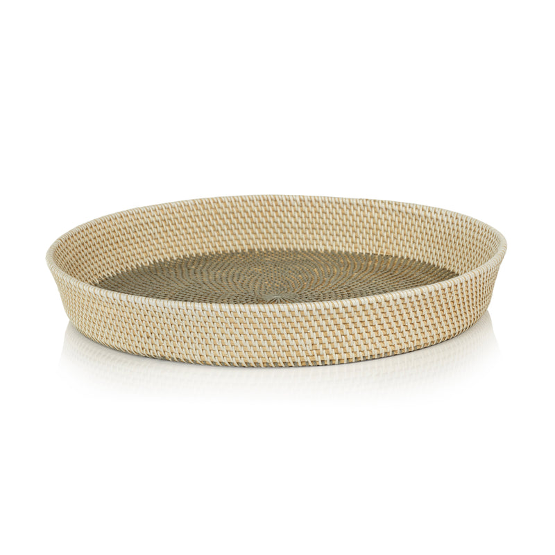 media image for bari diameter round rattan serving tray by zodax id 403 1 261