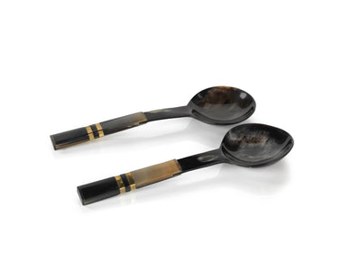 product image for seychelles salad server w horn handle pair by zodax in 6244 1 1