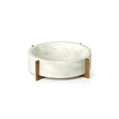 product image for catania marble bowl on metal base by zodax in 7369 3 25
