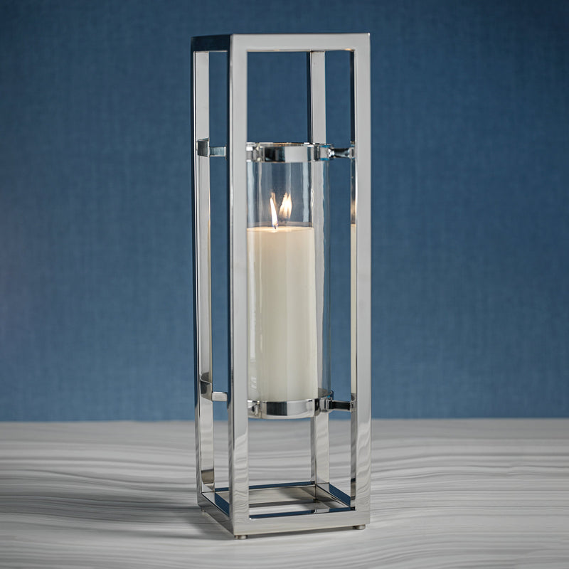 media image for irvine polished steel hurricane candle holder by zodax in 7208 4 252