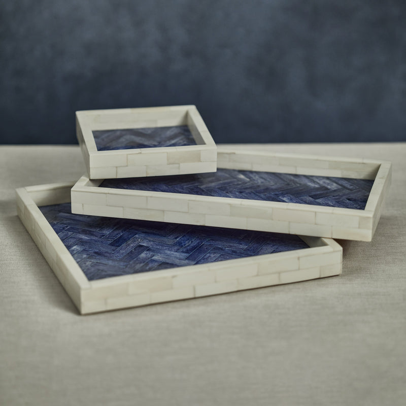 media image for mahar rectangular bone w blue inlay tray by zodax in 7262 7 281