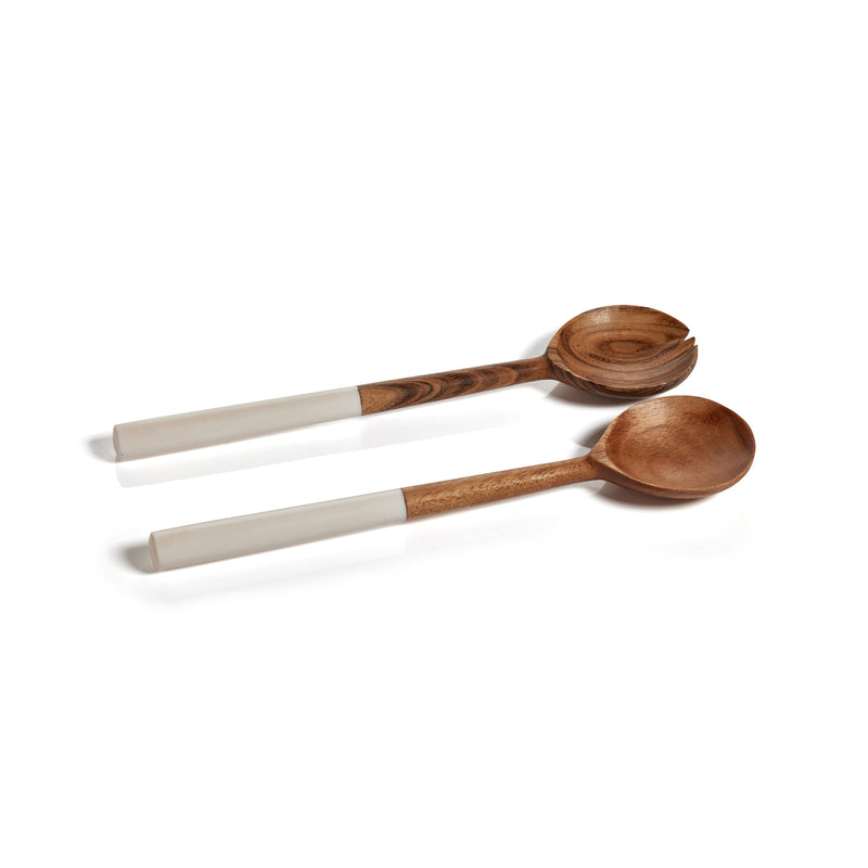 media image for maya mango wood server set w white resin handle by zodax in 7307 1 22