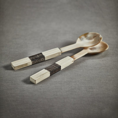 product image for rory horn salad server set w bone etched handle by zodax in 7330 2 97
