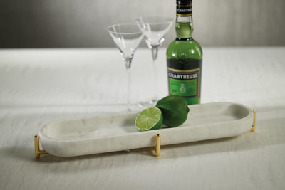 product image for Pordenone Marble Tray on Metal Stand 0