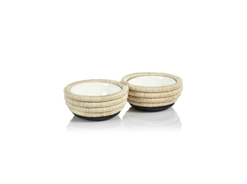 media image for Matera Coiled Abaca 2-Section Condiment Bowls - Set of 4 211