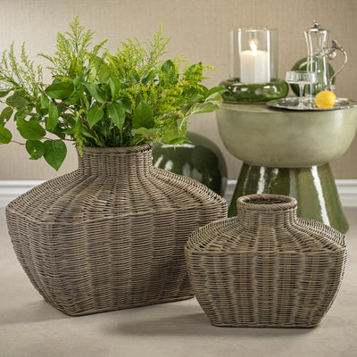 product image for serang flask shaped rattan basket vase by zodax ncx 3014 2 68