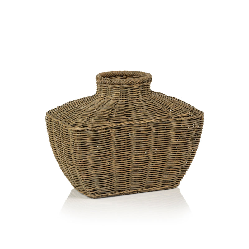 media image for serang flask shaped rattan basket vase by zodax ncx 3014 1 227