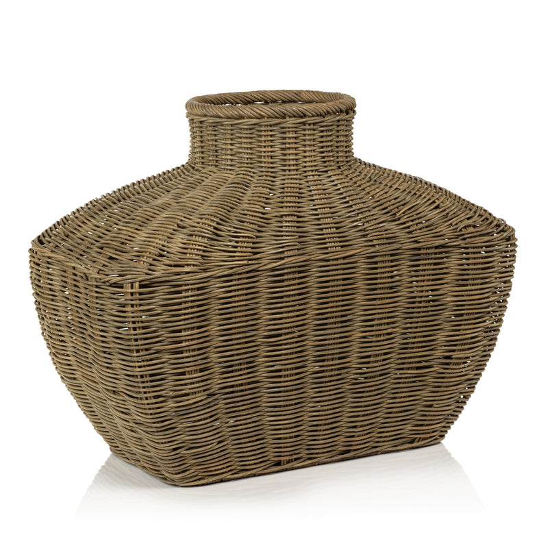 media image for serang flask shaped rattan basket vase by zodax ncx 3014 3 275