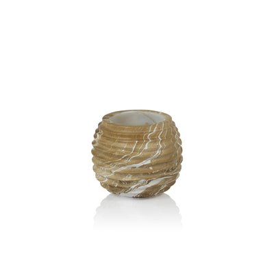 product image of bellshill mango wood marbleized cocoon pot by zodax th 1676 1 589