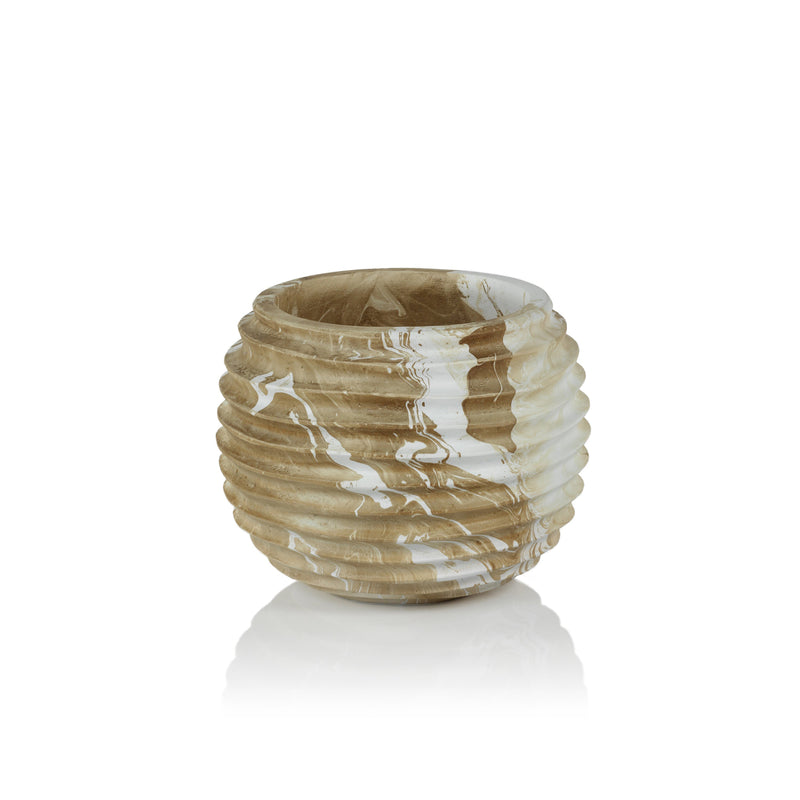 media image for bellshill mango wood marbleized cocoon pot by zodax th 1676 3 280