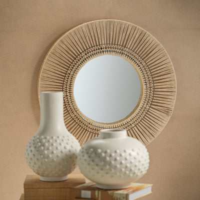 product image for mildura round natural interlaced wall mirror by zodax th 1683 4 68