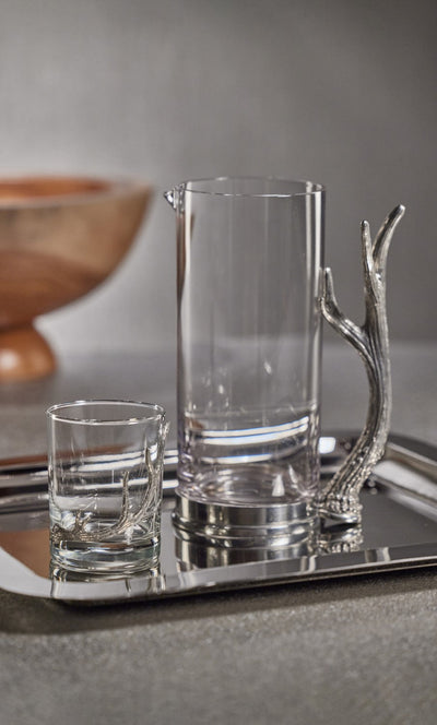 product image for Malachi Rock Glass Pitcher with Pewter Antler Handle 66