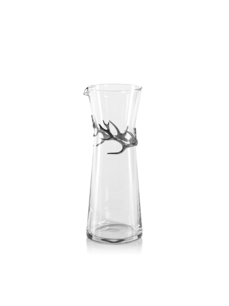 media image for Malachi Glass Carafe with Pewter Antler 22