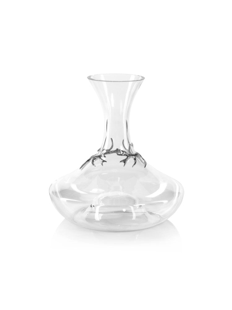 media image for Malachi Glass Wine Decanter with Pewter Antler 262