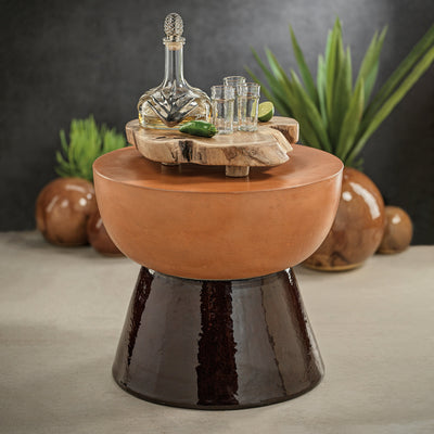 product image for ermont round 2 tone concrete table by zodax vt 1343 2 5