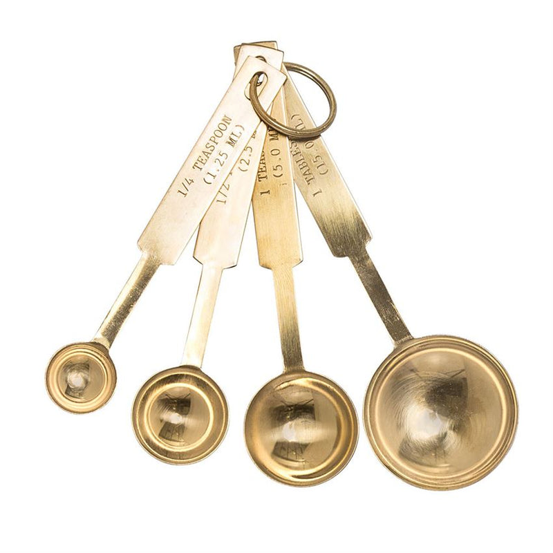 media image for set of 4 stainless steel measuring spoons in gold design by bd edition 1 259