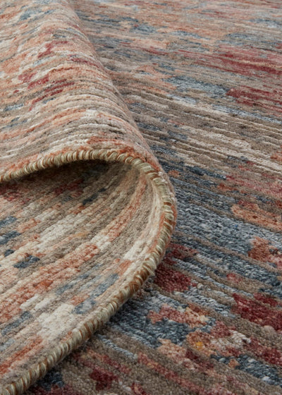 product image for Clarkson Hand-Knotted Distressed Copper/Blue Rug 3 45