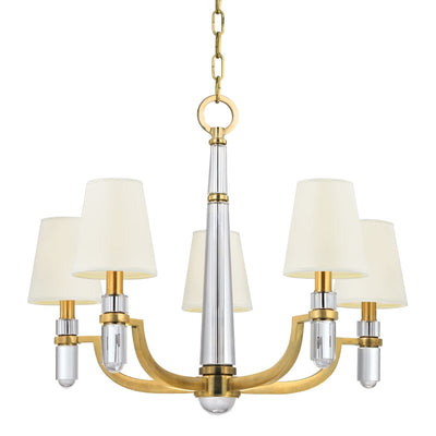 product image for dayton 5 light chandelier white shade design by hudson valley 2 11