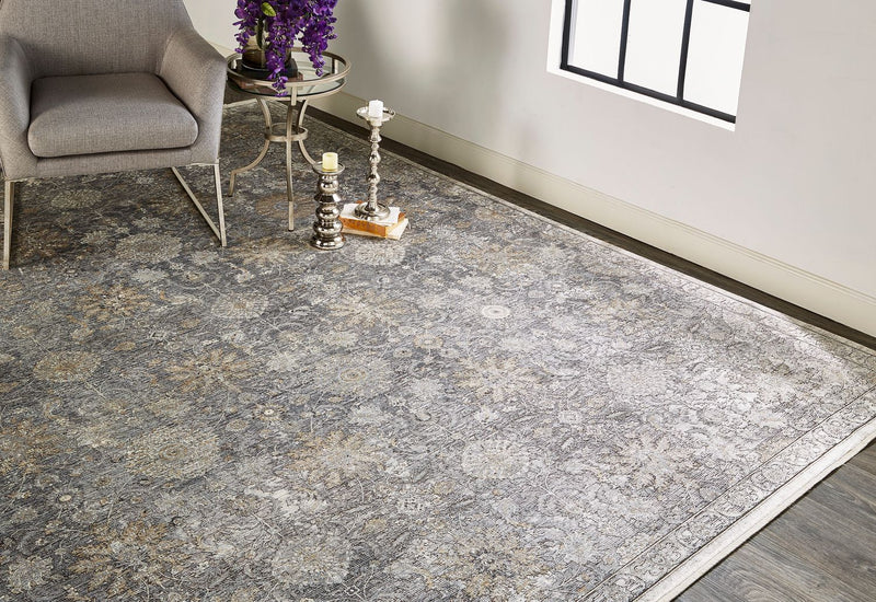 media image for Melmas Pewter and Stone Gray Rug by BD Fine Roomscene Image 1 256