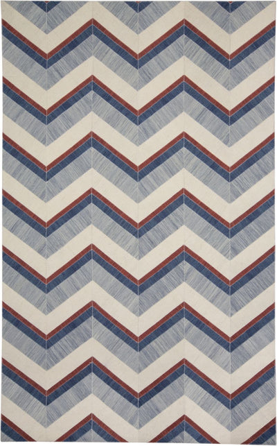 product image of Bromham Flatweave Blue and Red Rug by BD Fine Flatshot Image 1 588