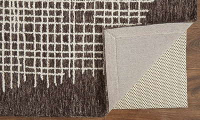 product image for Carrick Hand-Tufted Crosshatch Chocolate Brown Rug 5 8
