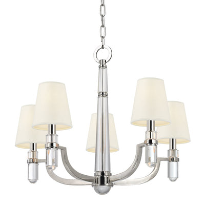 product image for dayton 5 light chandelier white shade design by hudson valley 1 22