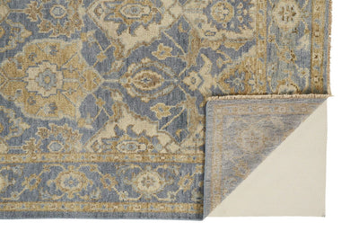 product image for Irie Hand Knotted Blue and Gold Rug by BD Fine Fold Image 1 27