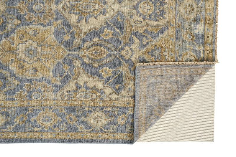 media image for Irie Hand Knotted Blue and Gold Rug by BD Fine Fold Image 1 270