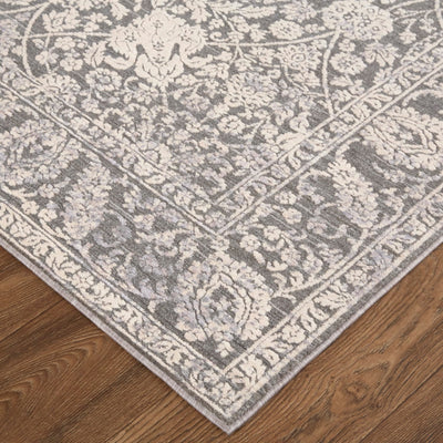 product image for Sybil Power Loomed Ornamental Charcoal/Bone White Rug 4 0