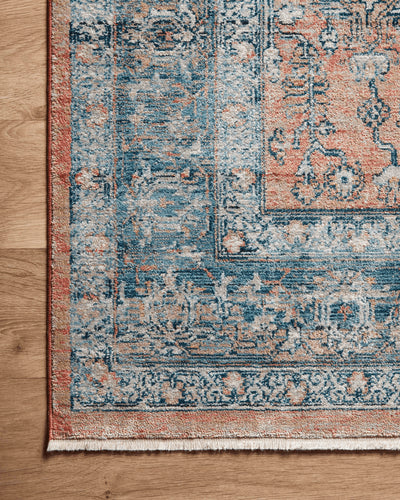 product image for Elise Power Loomed Coral / Blue Rug Roomscene Image 3 10