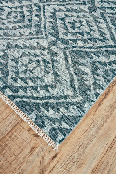 product image for Shadan Hand Knotted Gray and Blue Rug by BD Fine Corner Image 1 70