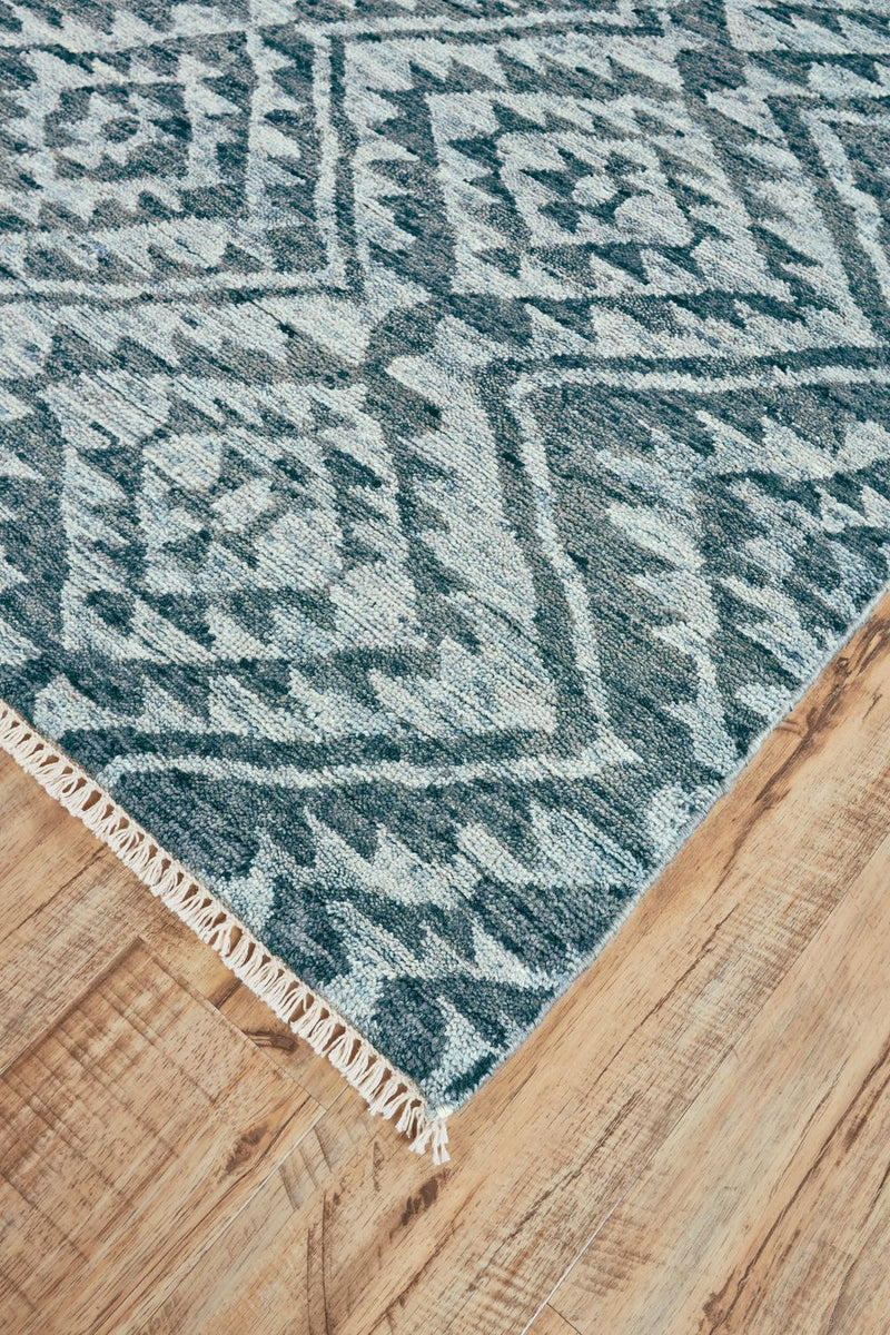 media image for Shadan Hand Knotted Gray and Blue Rug by BD Fine Corner Image 1 258