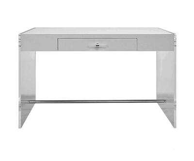 product image of acrylic side panel desk with matte white lacquer top 1 59