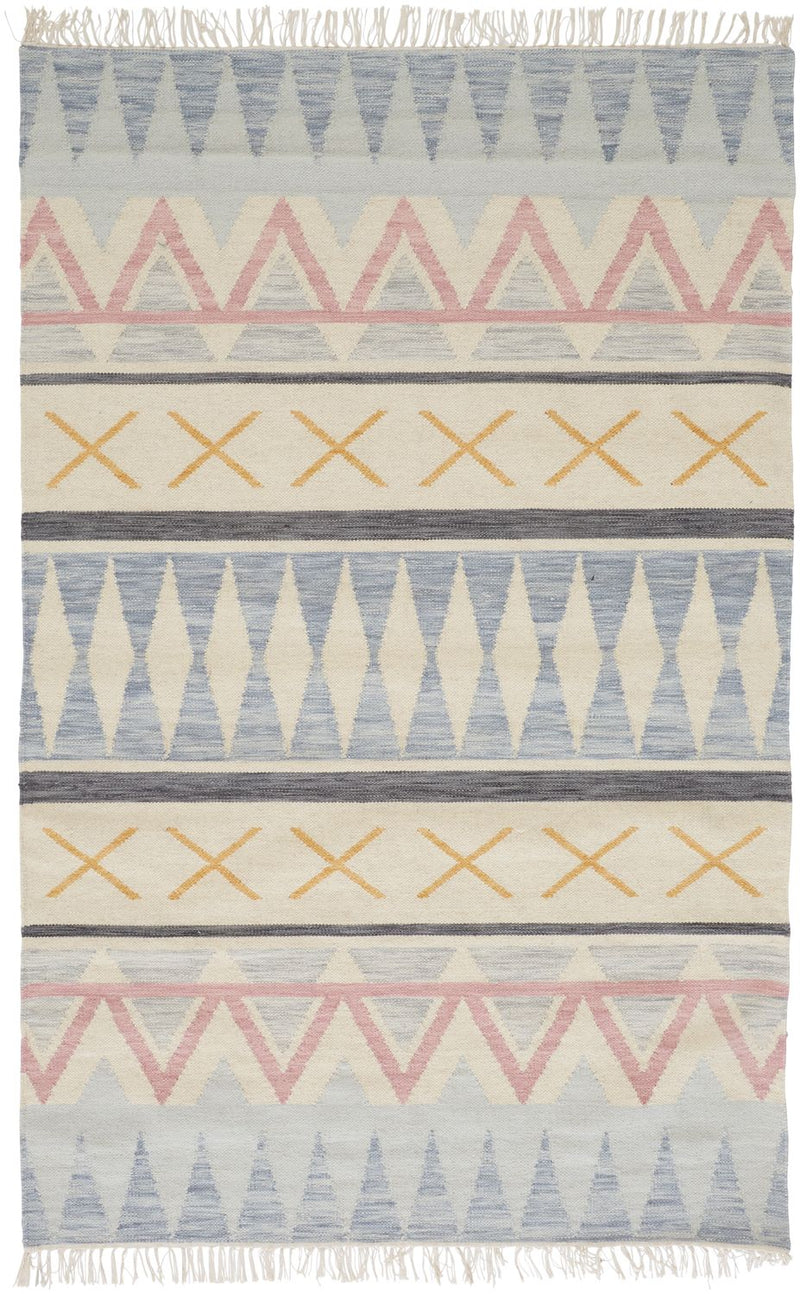 media image for Ilana Flatweave Ivory and Gray Rug by BD Fine Flatshot Image 1 234