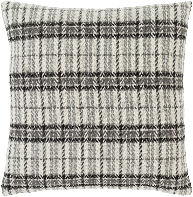 media image for Adam ADM-001 Woven Pillow in White & Medium Gray by Surya 256