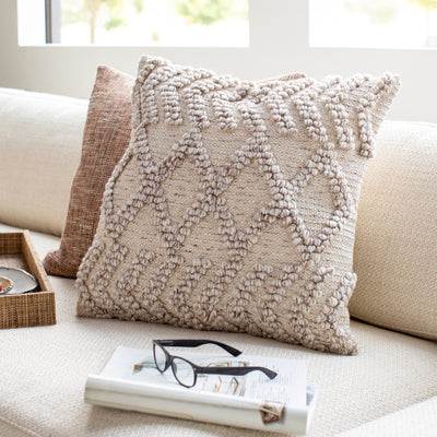 product image for Anders ADR-008 Hand Woven Square Pillow in Light Gray & Khaki by Surya 46