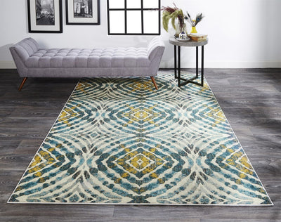product image for Arsene Blue and Yellow Rug by BD Fine Roomscene Image 1 15