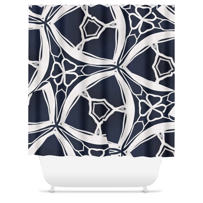 product image of navy lace shower curtain 1 590