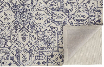 product image for Natal Hand-Tufted Medallion Ivory/Navy Rug 5 44