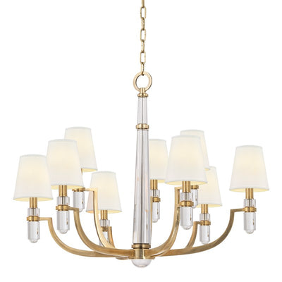 product image for dayton 9 light chandelier white shade design by hudson valley 2 68