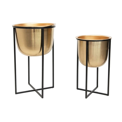 product image of metal floor planters gold black 1 560